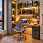 Compact home office in a small apartment