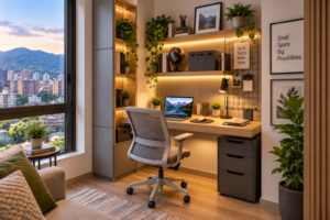 Compact home office in a small apartment
